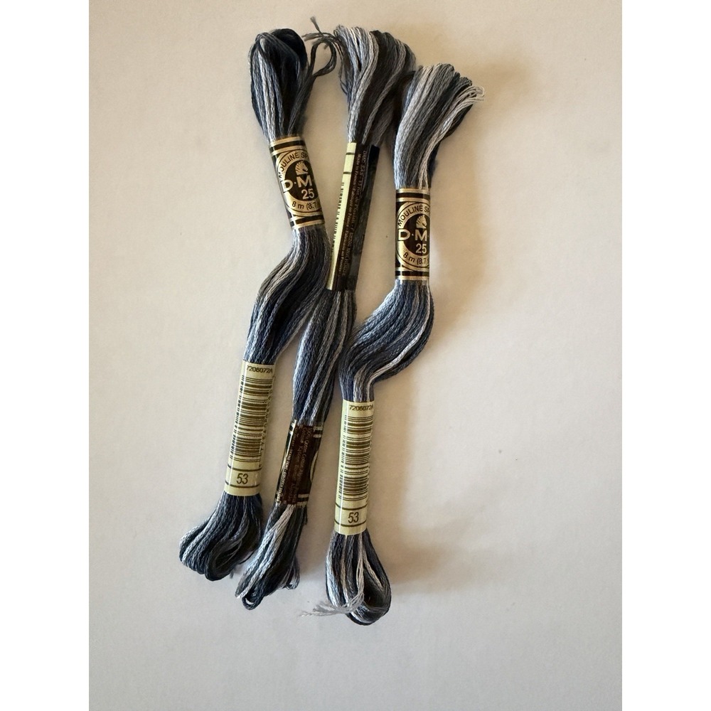 DMC Discontinued Variegated 6 strand Mouline Embroidery Floss - Lot of 3 - #53